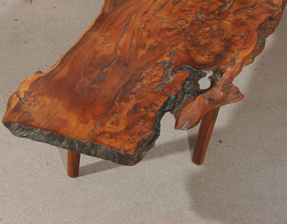 English A rustic Yew wood Coffee Table by Reynolds of Ludlow.